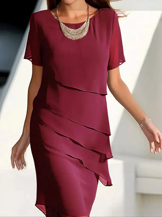 Adelia | Elegant Flowy Short Sleeve Dress