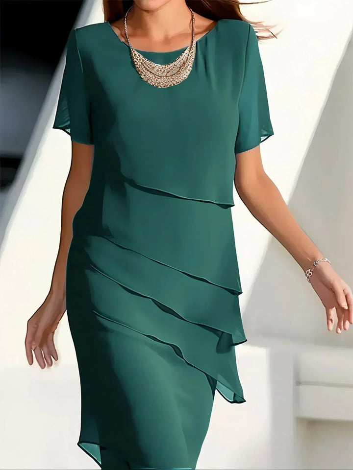 Adelia | Elegant Flowy Short Sleeve Dress
